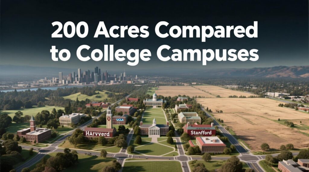   200 Acres Compared to College Campuses