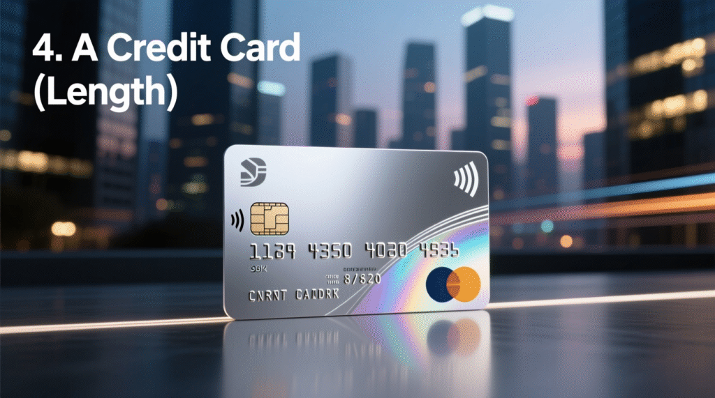 4. A Credit Card (Length)