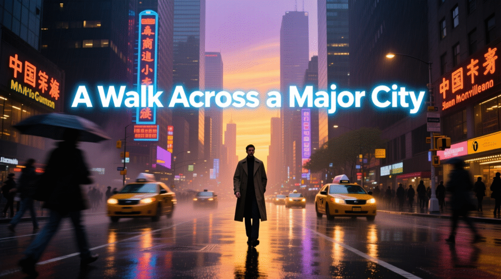 A Walk Across a Major City