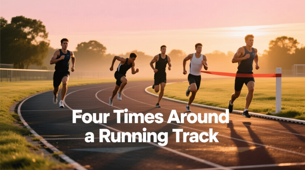 Four Times Around a Running Track