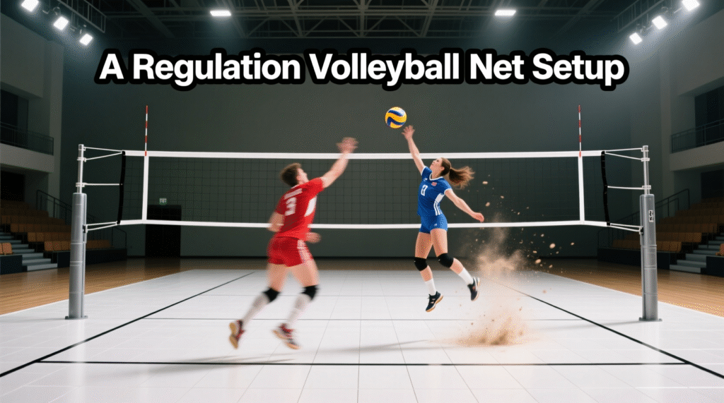 A Regulation Volleyball Net Setup