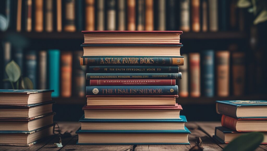 A Stack of Paperback Books
